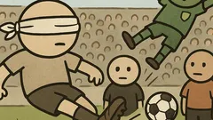 Dowcip: komentator: precyzyjne wybicie na oślep...